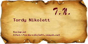 Tordy Nikolett névjegykártya