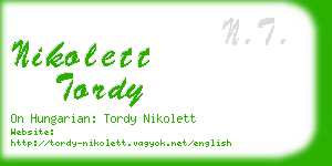 nikolett tordy business card